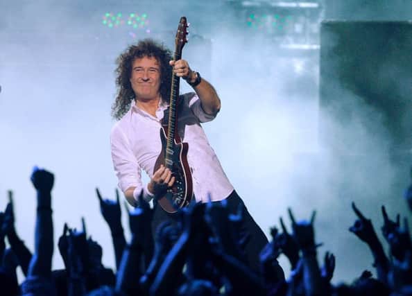 Brian May of rock group Queen performs during the VH1 Rock Honors concert in Las Vegas on Thursday, May 25, 2006.   (AP Photo/Jae C. Hong)