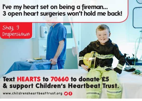Little Shay has his heart set on being a firefighter, and won't let three heart surgeries hold him back