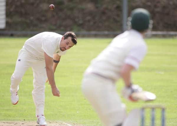 Craig Lewis bowling for Derriaghy against Templepatrick, US1536-511cd  Picture: Cliff Donaldson