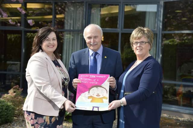 left to right, Kathleen Toner, Director of The Fostering Network NI, Paul Morgan Director of Childrens Services Southern HSC Trust and Una Carragher Regional Adoption and Fostering Service