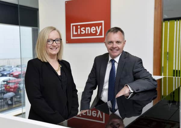 Clair Dixon, office manager at Lisney, with Declan Flynn, MD at Lisney. Clair has been shortlisted in the Office Manager category of the Northern Ireland PA and Office Manager Awards.  INCT 21-729-CON