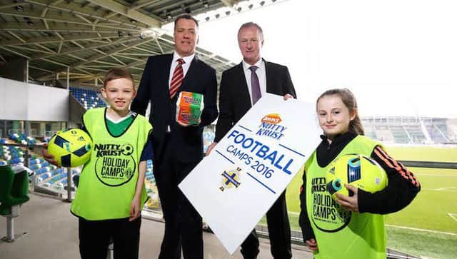 Northern Ireland manager Michael O'Neill pictured at the launch of the IFA Nutty Krust Football Camps.