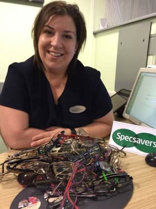 Jill Holmes from Specsavers Ballymena who is collecting glasses to recycle for Kenyan children.