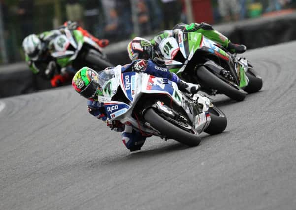 Michael Laverty in action during Sunday's British Superbike Championship round at Brands Hatch. Picture: Bonnie Lane.