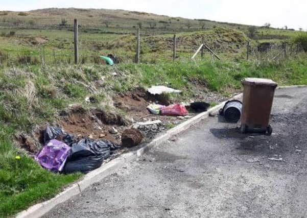Fly-tipping at Ballycolin Road, Hannahstown, in Lisburn.