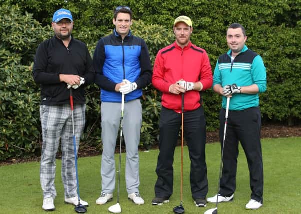 Chris Ramsey, Mark Surgenor, Chris McCrory and Sean McLarnon who played in the James Henry Services Stableford competition at Ballymena Golf Club. INTB 21-184CS