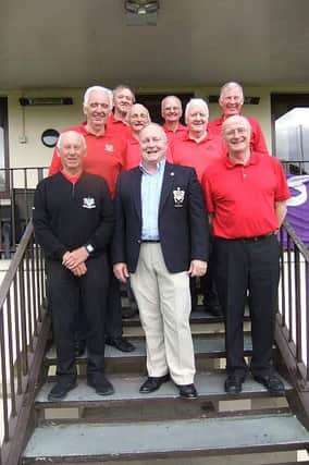 The Banbridge seniors team which defeated Killymoon in the first round of the Des Gregg Memorial Cup.
In the front row (left) is Sydney Pepper, team captain, and (centre) Paul Magennis, club captain.