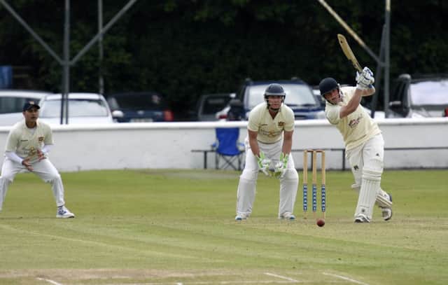 Donemana's Tom Riddles pictured at the crease during Saturday's match against Brigade. INLS2216-106KM