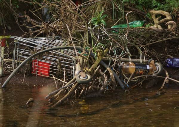 Rubbish lying along the Inver River path in Larne. INLT-21-708-con