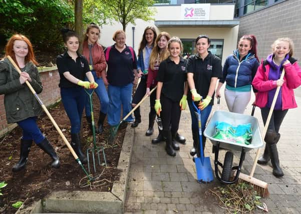 SERC animal management students who are transforming an unused area of land on the College grounds into an outdoor classroom entitled Here We Grow as part of their coursework, thanks to support from wild flower planting project Grow Wild. The students come from as far afield as Lisburn, Hillsborough, Dromore and Rathfriland