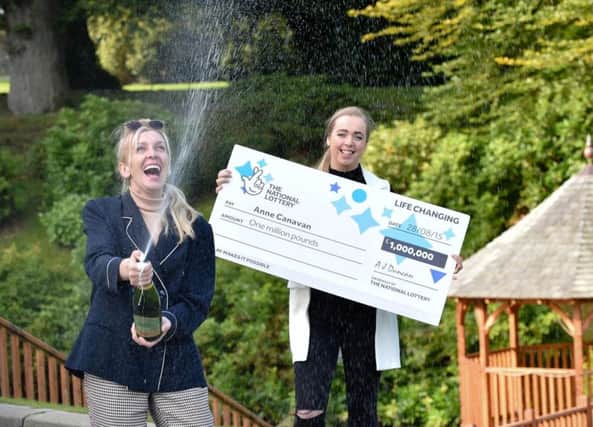 CHAMP-ANNE!!!Anne Canavan and daughter Cressida celebrate after she became Northern Irelands latest National Lottery millionaire.