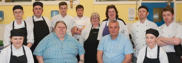 Northern Regional College Level 3 Professional Cookery students pictured with Adrian McDaid, Head Chef from Europa Hastings Hotel and Paul McKnight, Head Chef from Culloden Estate and Spa.  Also included is Jane McAuley and Paula McIntyre from Northern Regional College