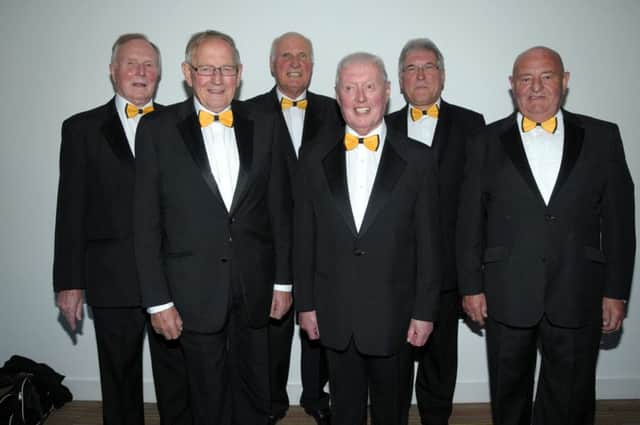 Ballyclare Male Choir members Fred Wylie, Billy Rea, Trevor Greenwood, Cyril Campbell, Dick Grey and Billy Livingston. INNT 20-204-AM