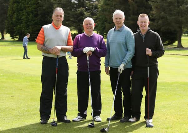 Gordon Bell, Billy McCartney, Brian Phillips and Raymond Scullion at Ballymena Golf Club. INTB 21-185CS
