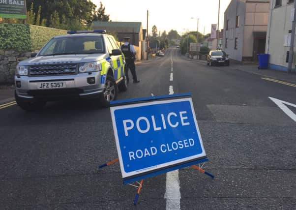 Police cordon on Drum Road following alleged shooting