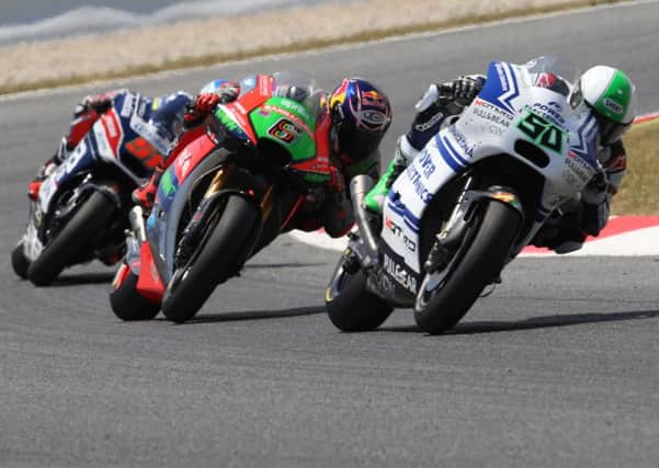 Eugene Laverty (50) in action during Sunday's MotoGP round in Barcelona. Picture: Bonnie Lane.