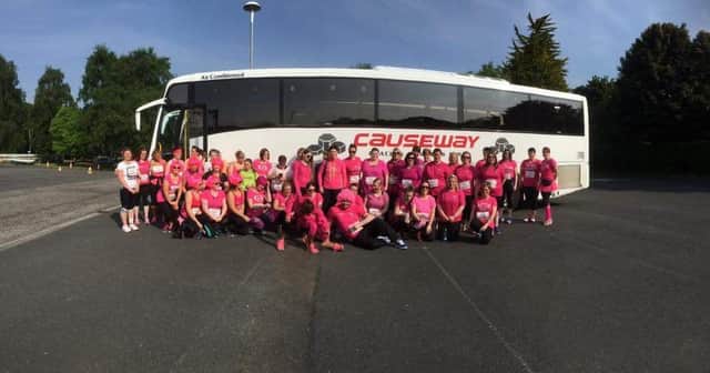 Pictured are the 50 participants from Route 2 Fitness in Ballymoney who took part in the Race for Life with Sally. INBM24-16s