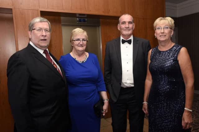 John Coutts, Marion Coutts, William McClintock and Alderman Hilary McClintock were pictured at the 150th anniversary gala ball held in the Maldron Hotel by the No Surrender Parent Club. INLS3715-127KM