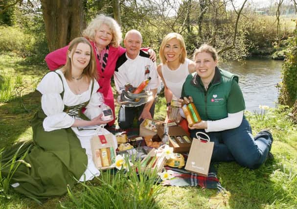 Preparing to cook up a storm at the The Irish Game Fair & Fine Food Festival at Shane's Castle are, from left, Ingrid Houwers; Michele Shirlow, Chief Executive of Food NI; Great Game Fairs celebrity chef, Emmett McCourt; Cathy Chaudran of Lough Neagh Eels and Jane Harnett from Harnett Oils.