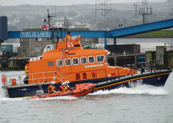 Larne lifeboats in action. INLT 39-611-CON