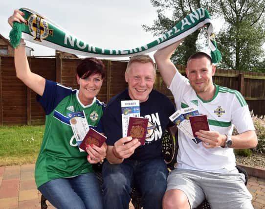 Northern Ireland player, Luke McCullough's family are ready to jet off to France to see him play in the European Football Championships. Mum, Shirleen, Dad, Dean and Brother, Scott have passports and match tickets firmly in hand as they look forward to their trip.

Photo by TONY HENDRON.
