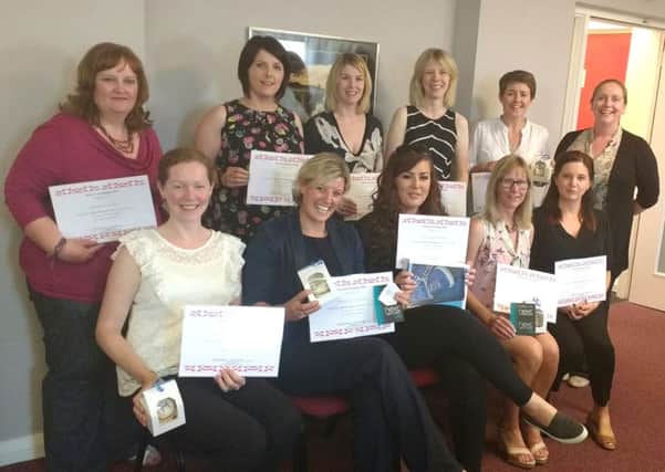Local participants who recently completed the What Mummy Did Next training programme at Mallusk Enterprise Park, with their trainer Melanie Fitzpatrick. INNT 24-507CON