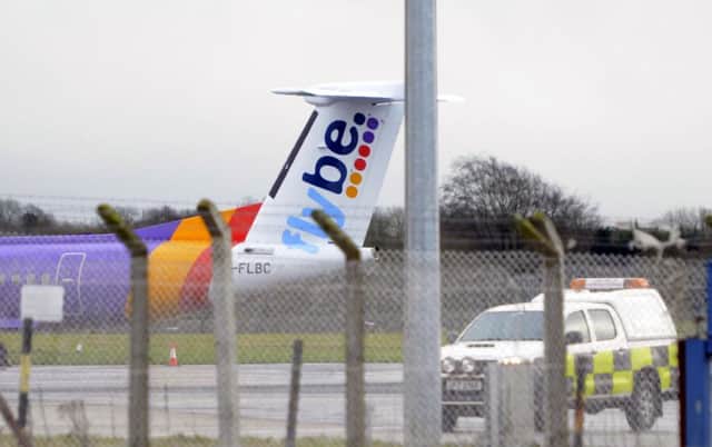 The FlyBe plane after the emergency landing at Aldergrove in 2014.