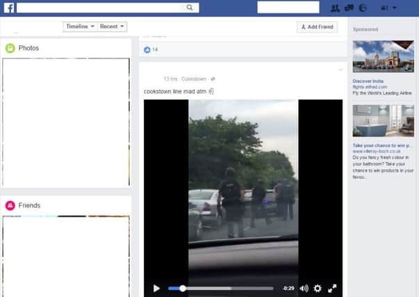 Police arrest video appears on Facebook on Thursday evening