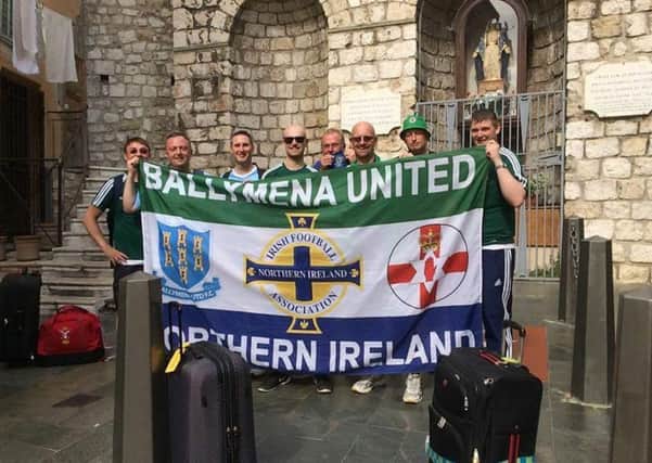 Ballymena United supporters who made the trip to France.