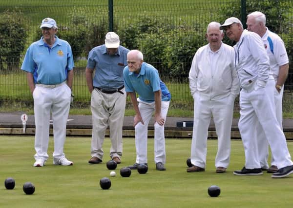 Action from the bowls between Lisnagarvey B v Annalong at Warren Gardens US2416-402PM Pic by Paul Murphy