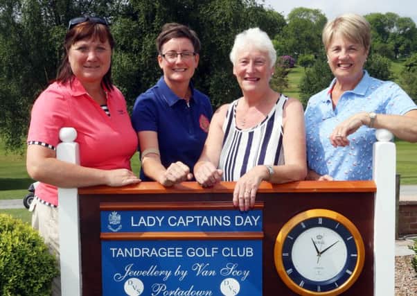 Julie McCarten, Suzy Walsh, Eileen Maginess and Liz Walsh enjoying the recent Lady Captain's Day event at Tandgree.INPT23-605AM