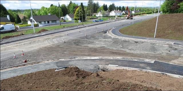 The Â£540,000 upgrade of the junction of the B62 Cullybackey Road/Woodtown Road, Ballymena, is expected to be completed by the end of June. (Submitted Picture).