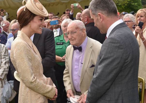 Duke and Duchess of Cambridge at Hillsborough Castle Garden Party. 14/06/16
The Duchess of Cambridge chats with some of the crowd attending.
Photo by Simon Graham/Harrison Photography