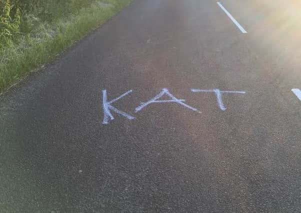 'KAT' was sprayed on the Battery Road near the Loughshore