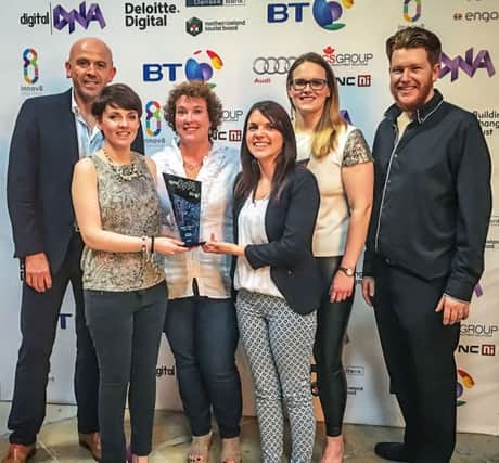 Representatives of the Christies Direct team receiving the Digital DNA Team of the Year award.  Included are Colin Christie, Managing Director, Yvonne Henry, General Manager and Lindy Harper, Marketing Manager. INBM26-16S