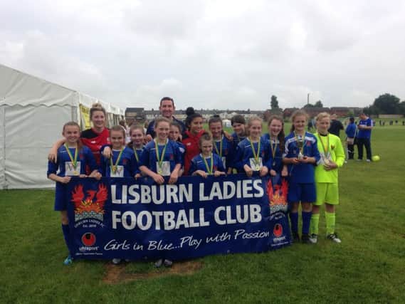 The victorious Lisburn Ladies Under 13s.