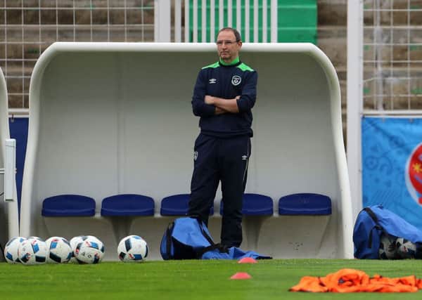 Republic of Ireland manager Martin O'Neill during the training session at Stade de Montbauron, Versailles