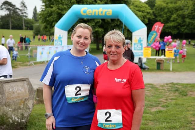 Danielle McLaughlin from Whitehead and Sandra Mogey from Carrick take part in the  Run Together event.  INCT 25-750-CON