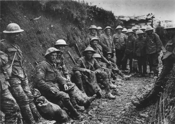 Irish soliders pictured during the Battle of the Somme in July 1916.