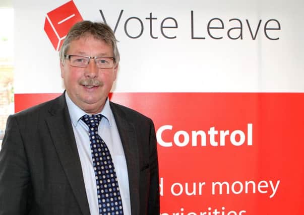 PACEMAKER BELFAST  22/04/2016 Sammy Wilson of the DUP at a Vote Leave talk . Picture Matt Bohill.