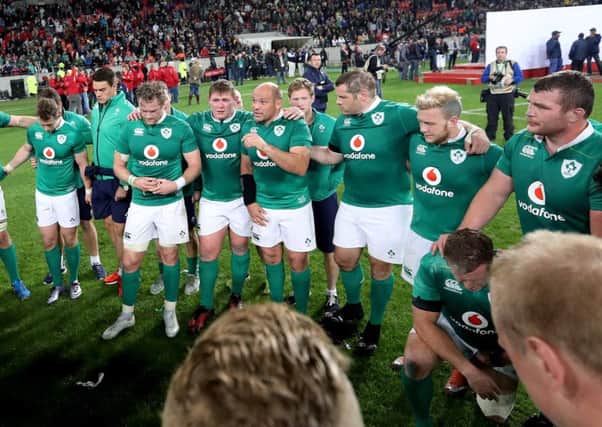 Ireland's Rory Best talks to his team after the loss to South Africa