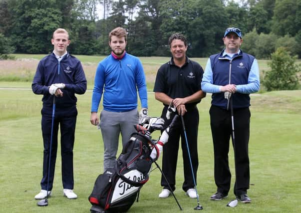 Owen Smith, Daniel Reilly, Stephen Penney and Gary Henry who played in Saturday's competition at Galgorm Castle Golf Club. INBT 25-181CS