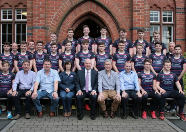 The Lurgan College tour party and sponsors.