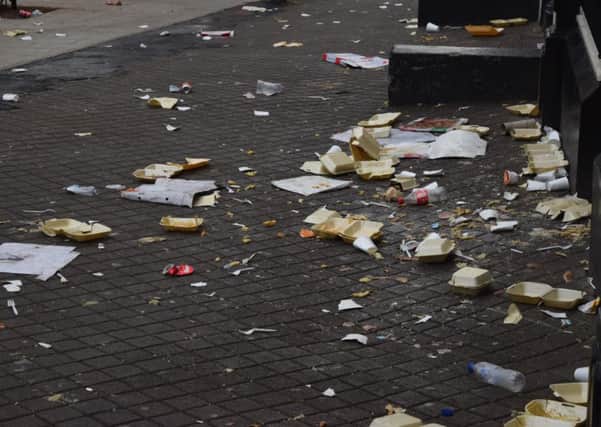 Mess left in Cookstown by students attending a Monday night disco at a venue in the town