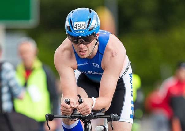 Ballyclare man James Cleland in action at the Challenge Galway endurance triathlon event. INLT 26-921-CON