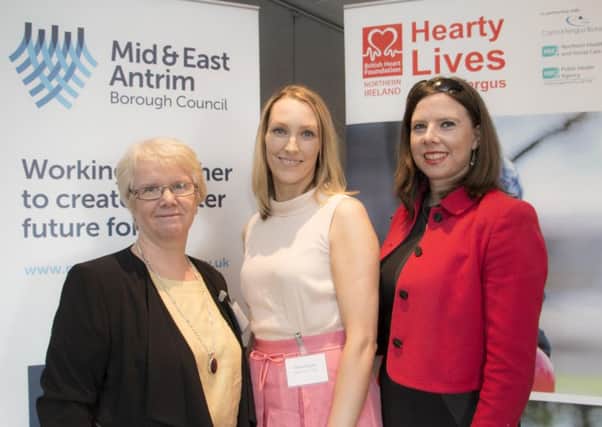 Project leads Florence Hand, NHSCT; Claire Duddy, MEABC, and Susan Hayes Culleton, keynote speaker.  INCT 27-720-CON