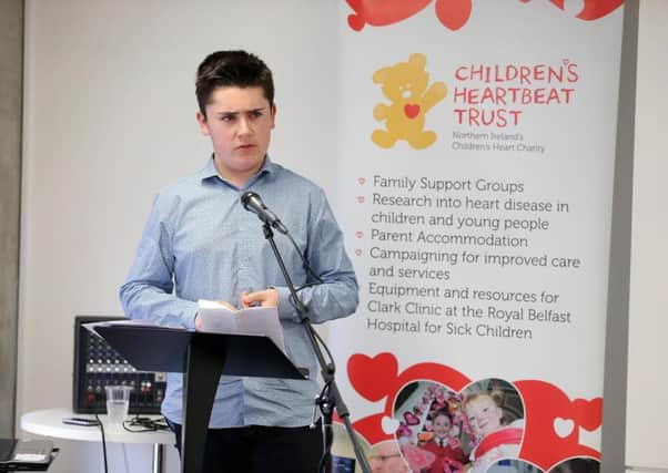 Clogher teenager Eoin Bogue was a special guest at the launch of a new app for children with heart conditions