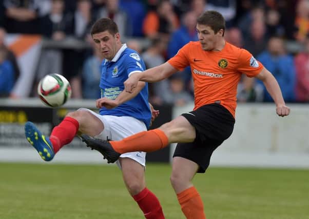 Ben Roy in action for Carrick against Linfield at Taylor's Avenue. Photo: Charles McQuillan/Pacemaker Press