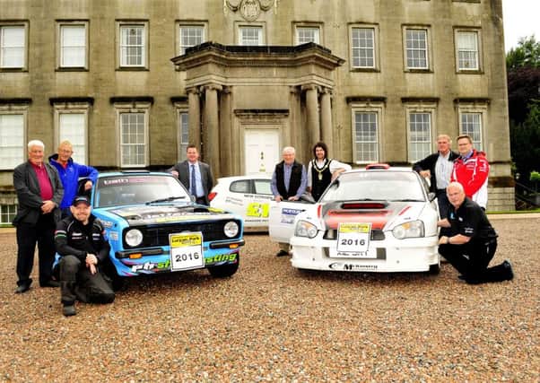 Pictured at the launch of the 2016  Lurgan Park Rally are from left, Mr Brian Stinson, Main Sponsor Orchard Motorsport, Mr Keith Somerville Event Secretary, Ford Escort  MK2 driver Frank Kelly, Councillor Glenn Barr, Chairman of the Leisure Services Committee, Mr William Fullerton, Rally Director, Mayor of Armagh City, Banbridge and Craigavon Borough Council, Councillor Garath Keating, Mr James Blane, President of the North Armagh Motor Club, Mr Simon Fullerton, Roadside Motors, Associate Sponsors, and 11 times Lurgan Park Rally winner Mr Kenny McKinstry.