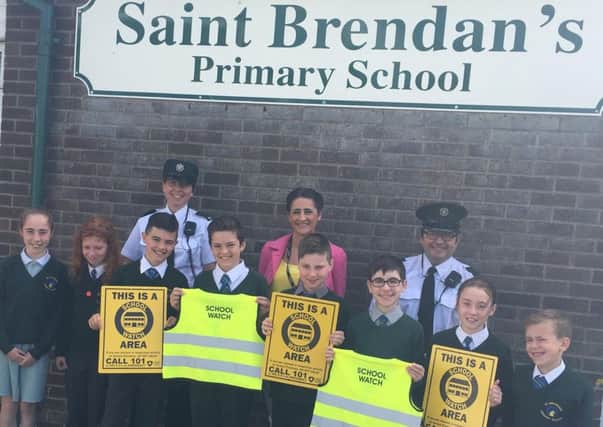 Pupils from St Brendan's PS who are linking up with the PSNI in a bid to tackle crime